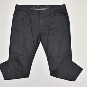 Akademiks Men's Straight Jeans Zip Solid Cotton Blend Black Size 44x32 Distress